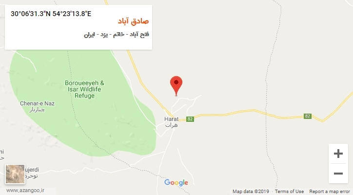 روستای صادق آباد بر روی نقشه