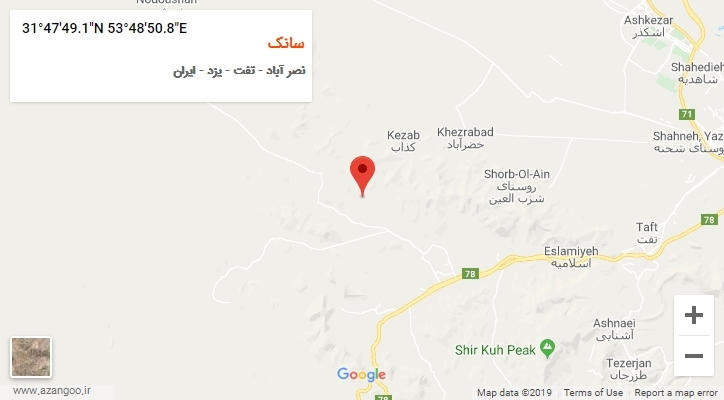 روستای سانک بر روی نقشه