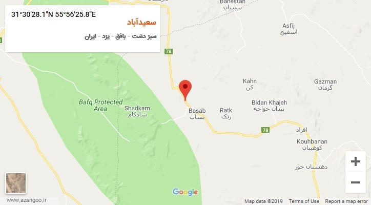روستای سعیدآباد بر روی نقشه