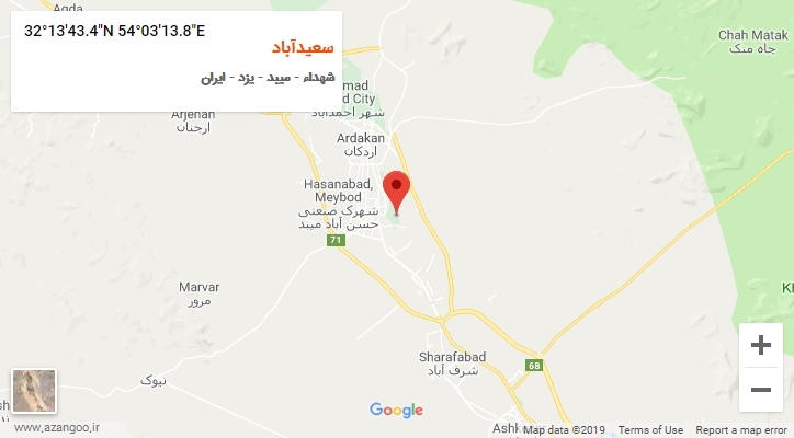 روستای سعیدآباد بر روی نقشه