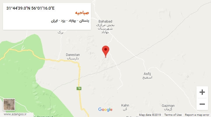 روستای صباحیه بر روی نقشه