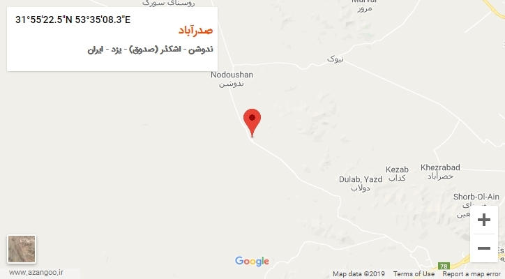 روستای صدرآباد بر روی نقشه