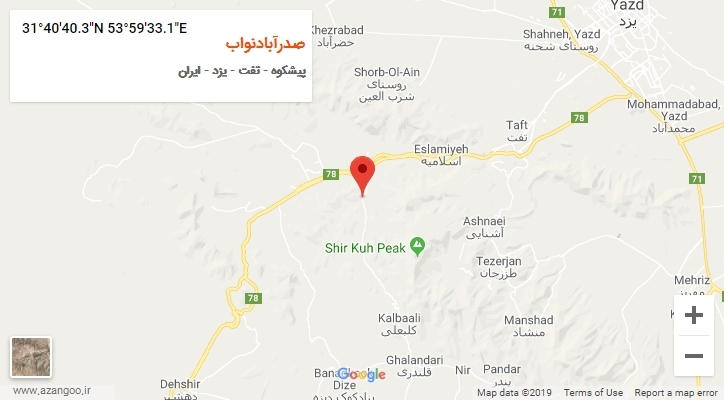 روستای صدرآبادنواب بر روی نقشه