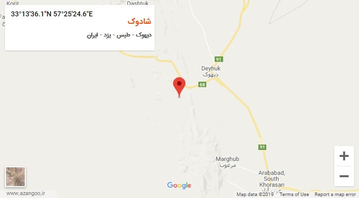 روستای شادوک بر روی نقشه