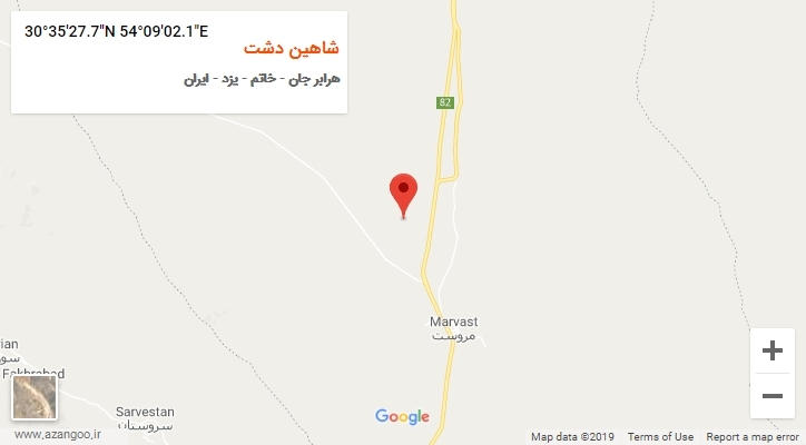 روستای شاهین دشت بر روی نقشه