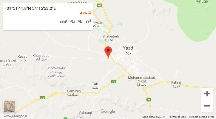 روستای شحنه بر روی نقشه