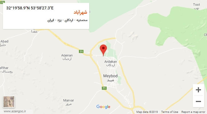 روستای شهرآباد بر روی نقشه