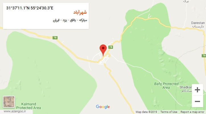روستای شهرآباد بر روی نقشه