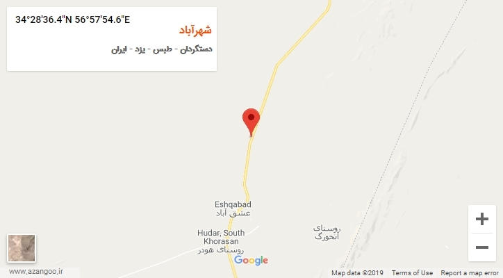 روستای شهرآباد بر روی نقشه