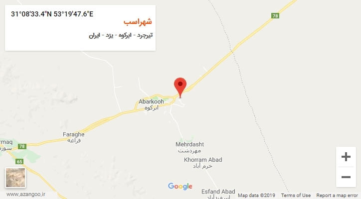 روستای شهراسب بر روی نقشه