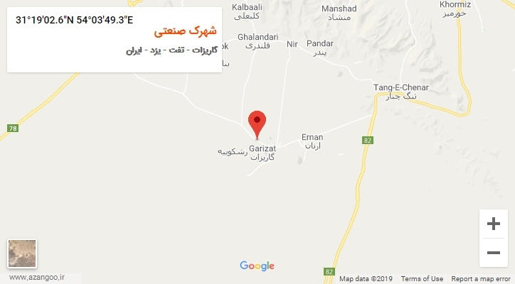 روستای شهرک صنعتی بر روی نقشه