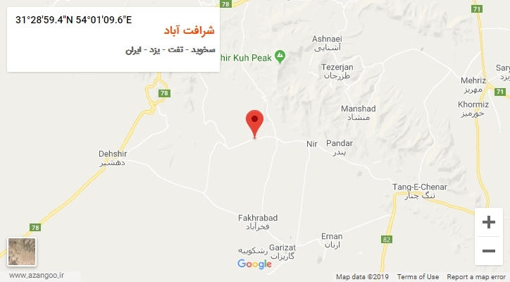 روستای شرافت آباد بر روی نقشه