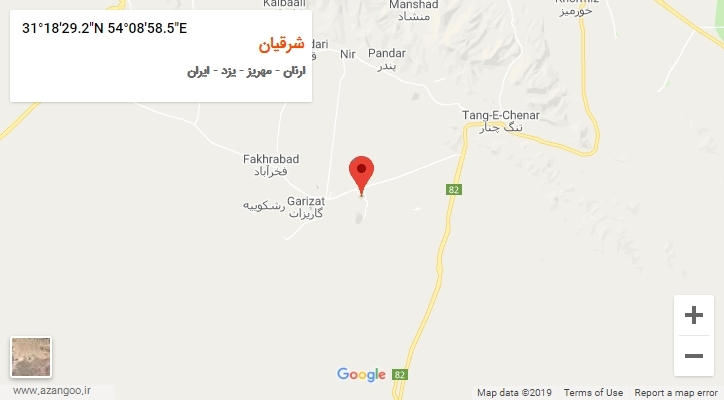 روستای شرقیان بر روی نقشه