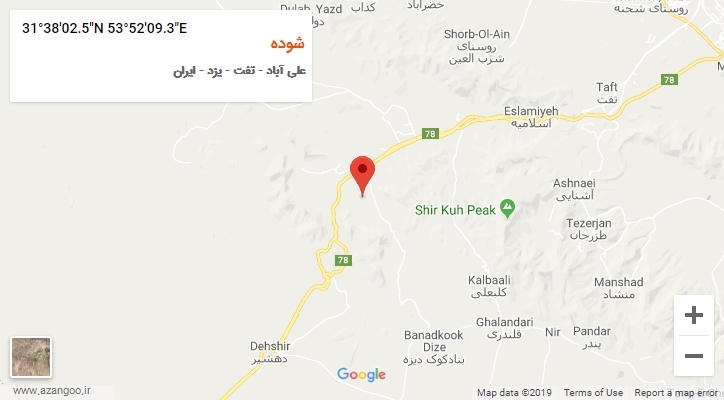 روستای شوده بر روی نقشه