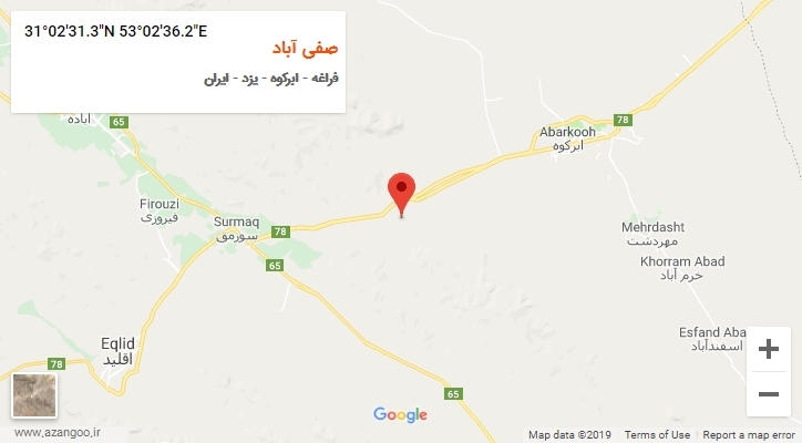 روستای صفی آباد بر روی نقشه