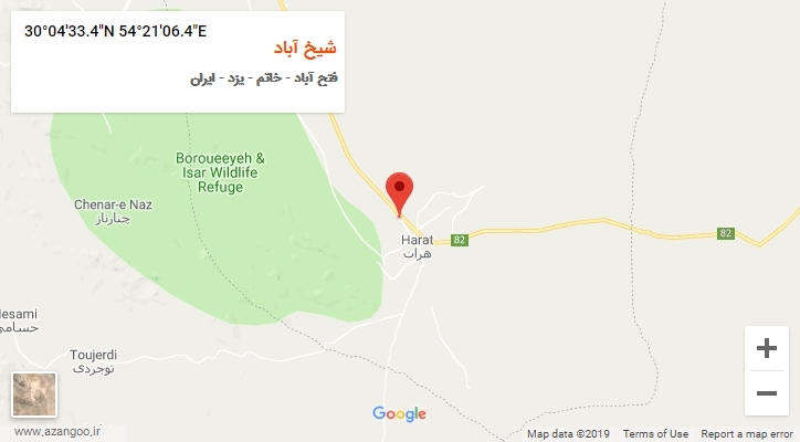 روستای شیخ آباد بر روی نقشه