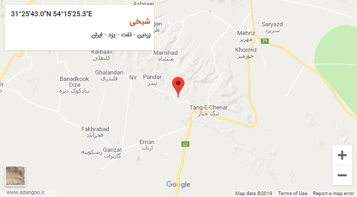 روستای شیخی بر روی نقشه