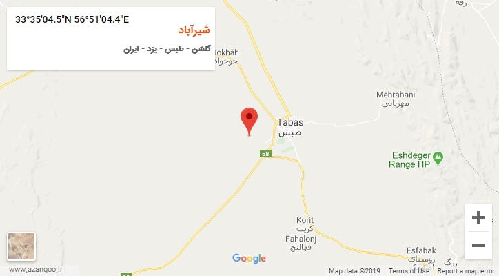 روستای شیرآباد بر روی نقشه