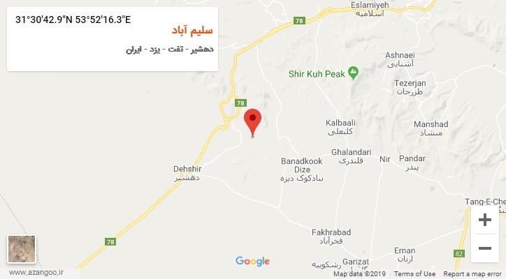 روستای سلیم آباد بر روی نقشه