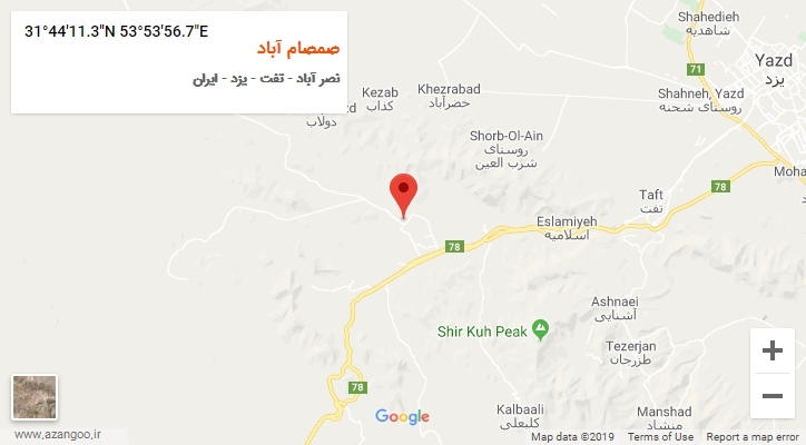 روستای صمصام آباد بر روی نقشه