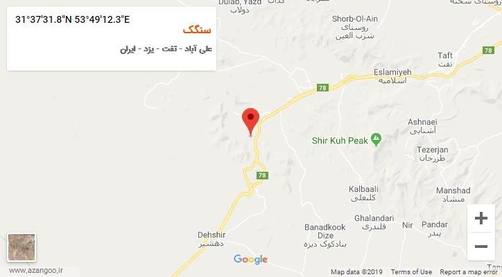 روستای سنگک بر روی نقشه