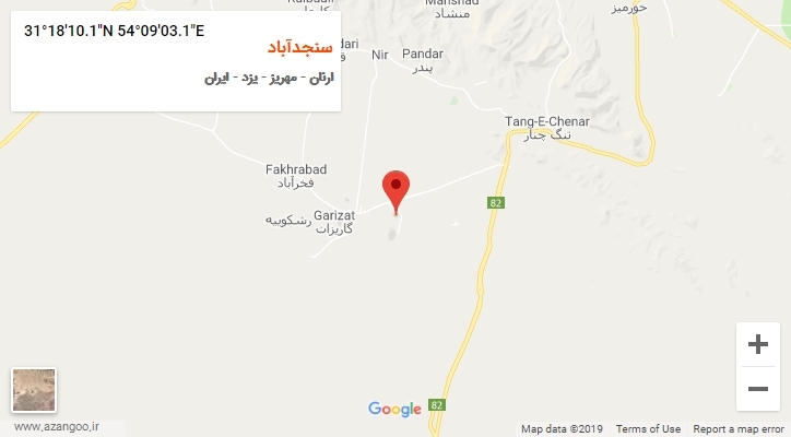 روستای سنجدآباد بر روی نقشه