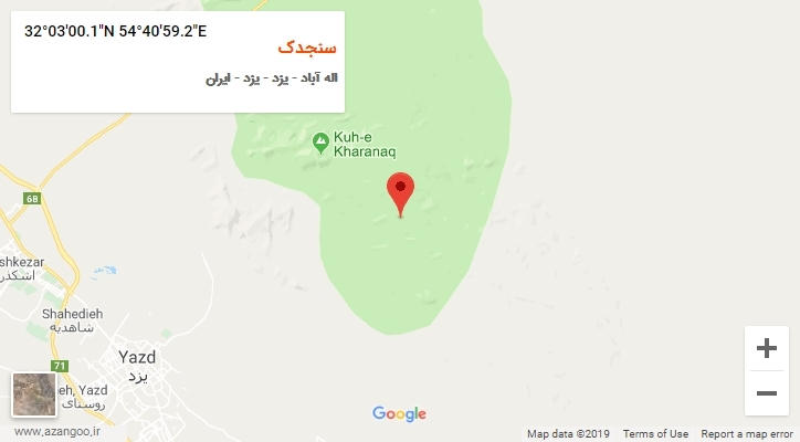 روستای سنجدک بر روی نقشه