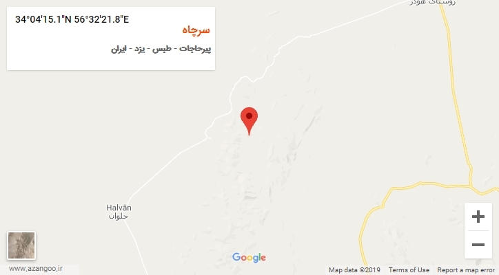 روستای سرچاه بر روی نقشه
