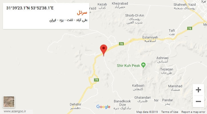 روستای سرتل بر روی نقشه