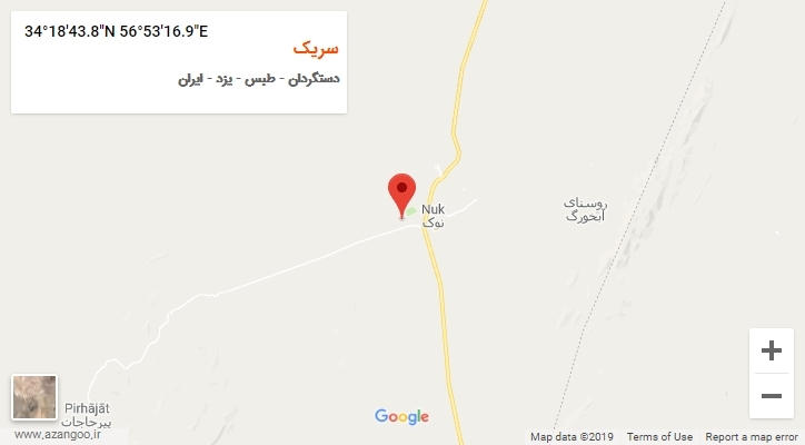 روستای سریک بر روی نقشه