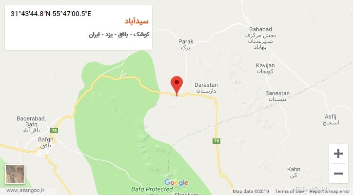 روستای سیدآباد بر روی نقشه