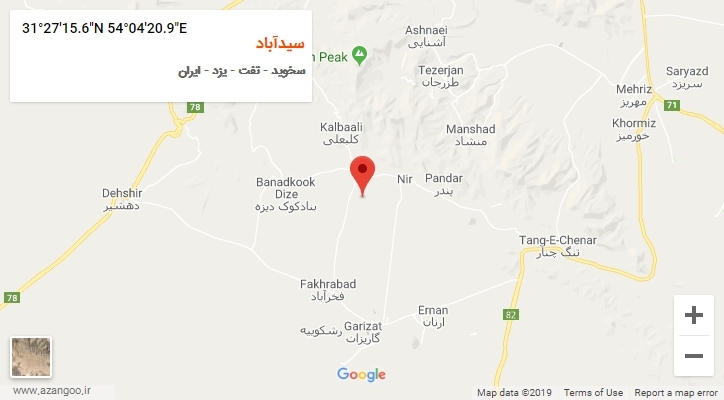 روستای سیدآباد بر روی نقشه