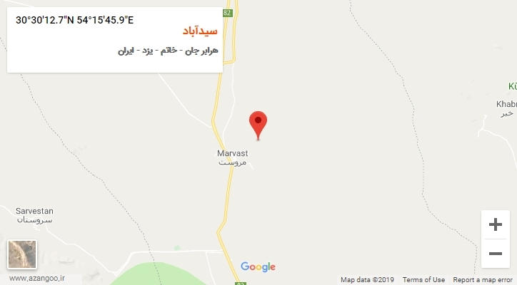 روستای سیدآباد بر روی نقشه