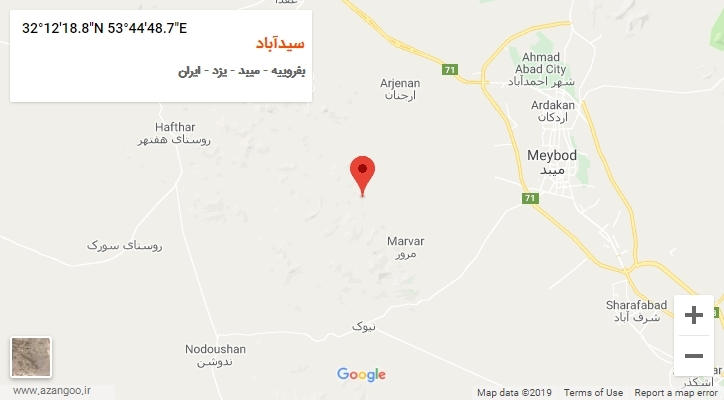 روستای سیدآباد بر روی نقشه