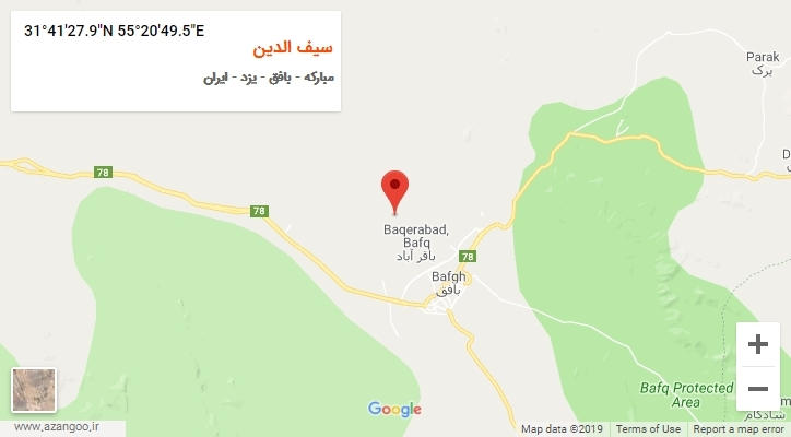 روستای سیف الدین بر روی نقشه