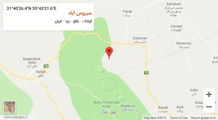 روستای سیروس آباد بر روی نقشه