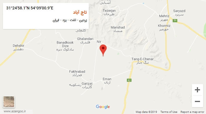 روستای تاج آباد بر روی نقشه