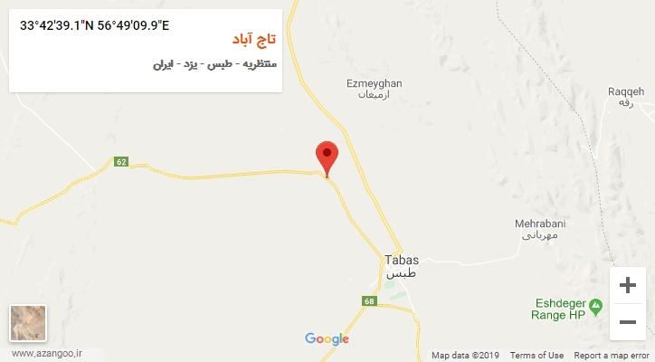 روستای تاج آباد بر روی نقشه
