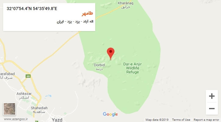 روستای طامهر بر روی نقشه