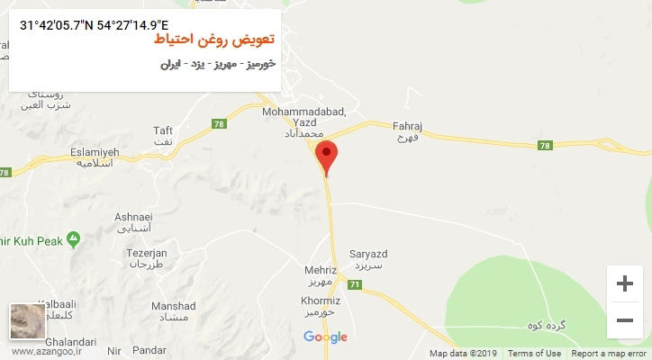 روستای تعویض روغن احتیاط بر روی نقشه