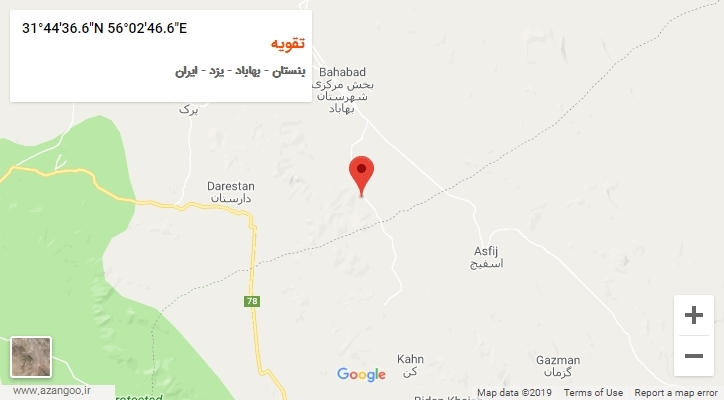 روستای تقویه بر روی نقشه