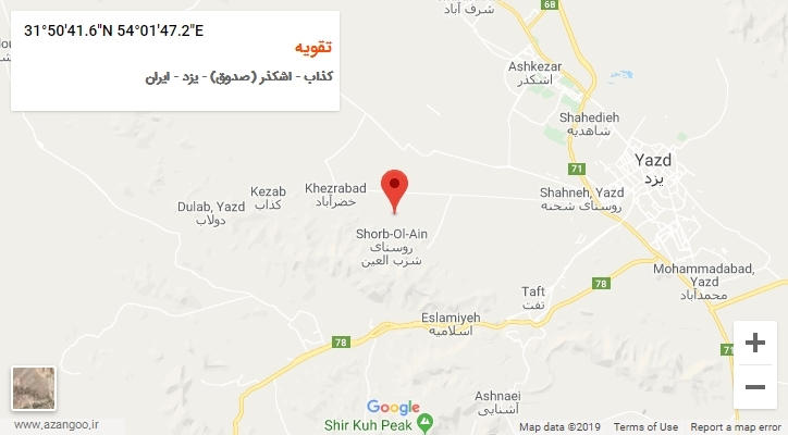 روستای تقویه بر روی نقشه