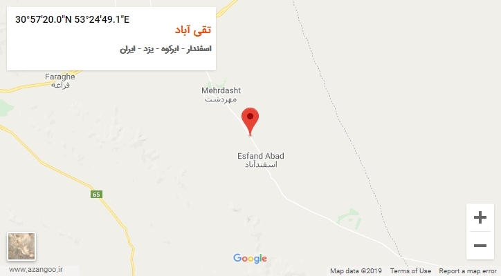روستای تقی آباد بر روی نقشه