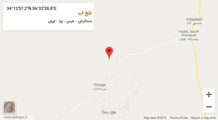 روستای تلخ اب بر روی نقشه