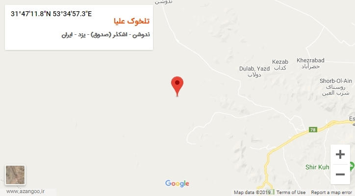 روستای تلخوک علیا بر روی نقشه