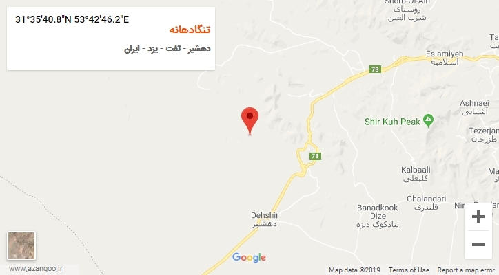 روستای تنگادهانه بر روی نقشه