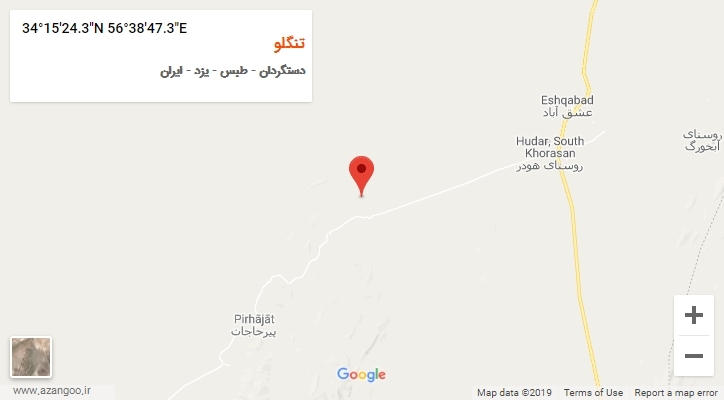 روستای تنگلو بر روی نقشه
