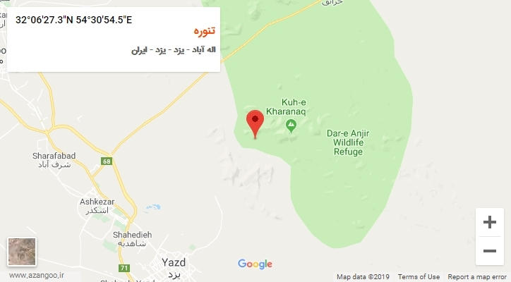 روستای تنوره بر روی نقشه