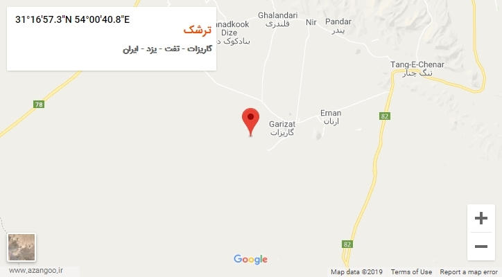 روستای ترشک بر روی نقشه