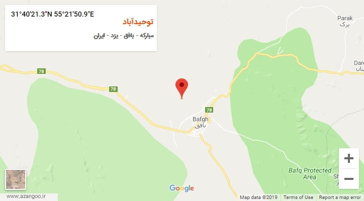 روستای توحیدآباد بر روی نقشه